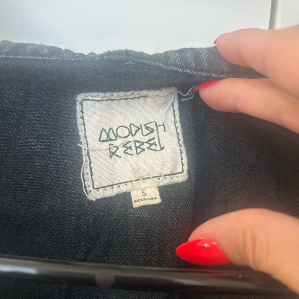 Modish Rebel Pieced Denim Hooded Jacket NWOT - Picture 2 of 8